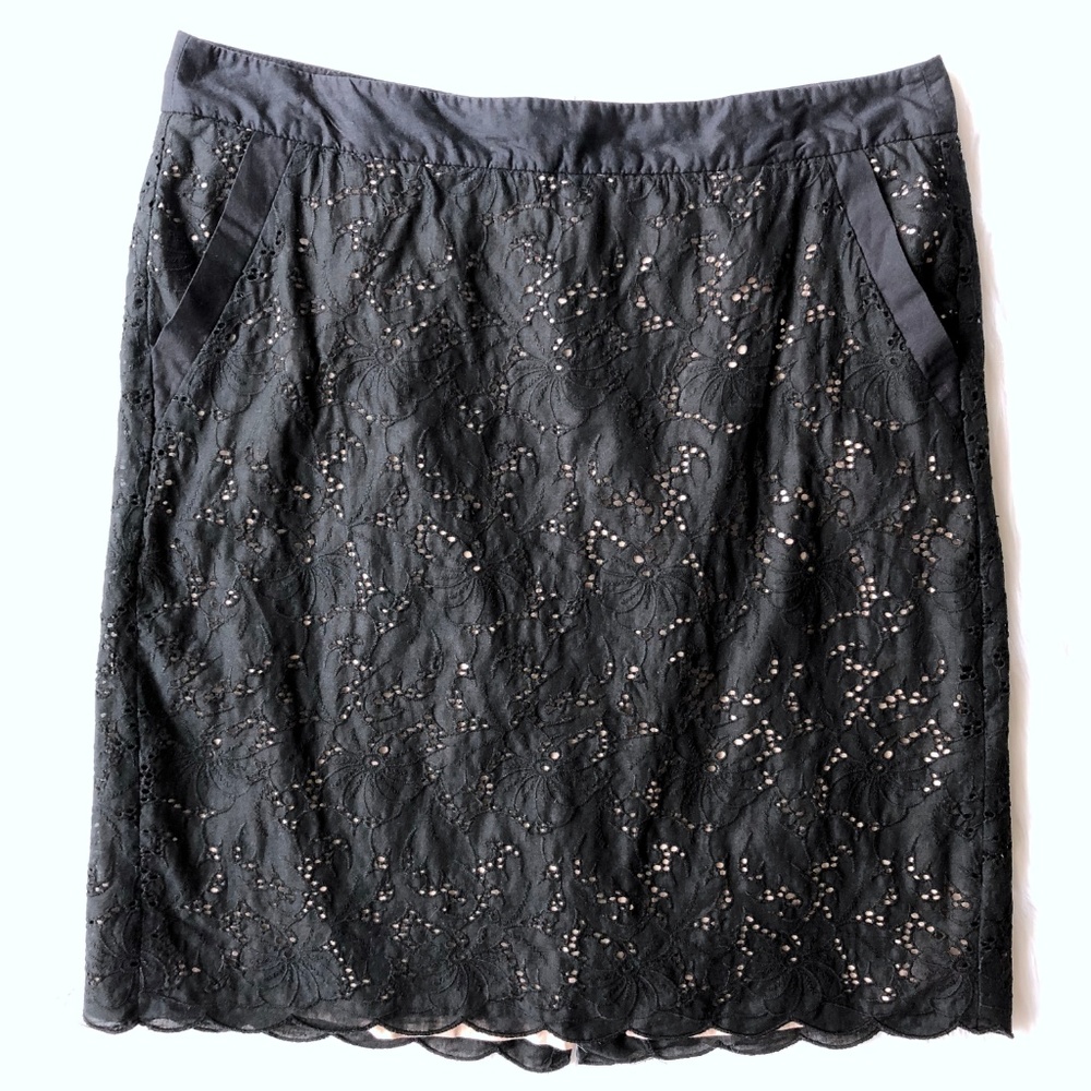 LOFT ANN TAYLOR formal flower black skirt